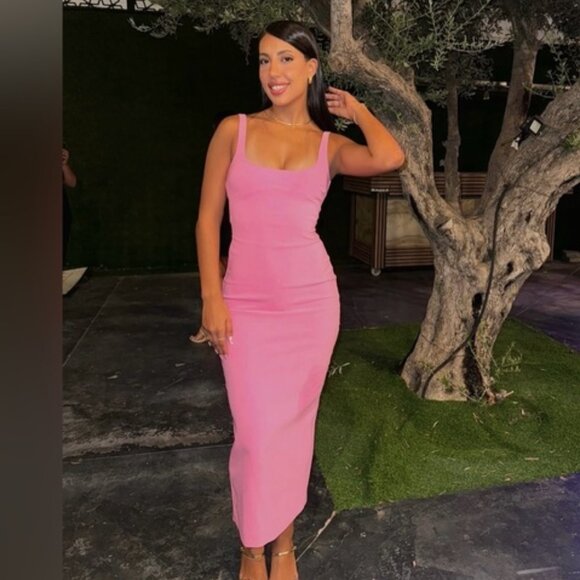 NWT! ZARA Viral Bloggers Favorite Long Pink Midi Maxi Dress - Picture 5 of 15